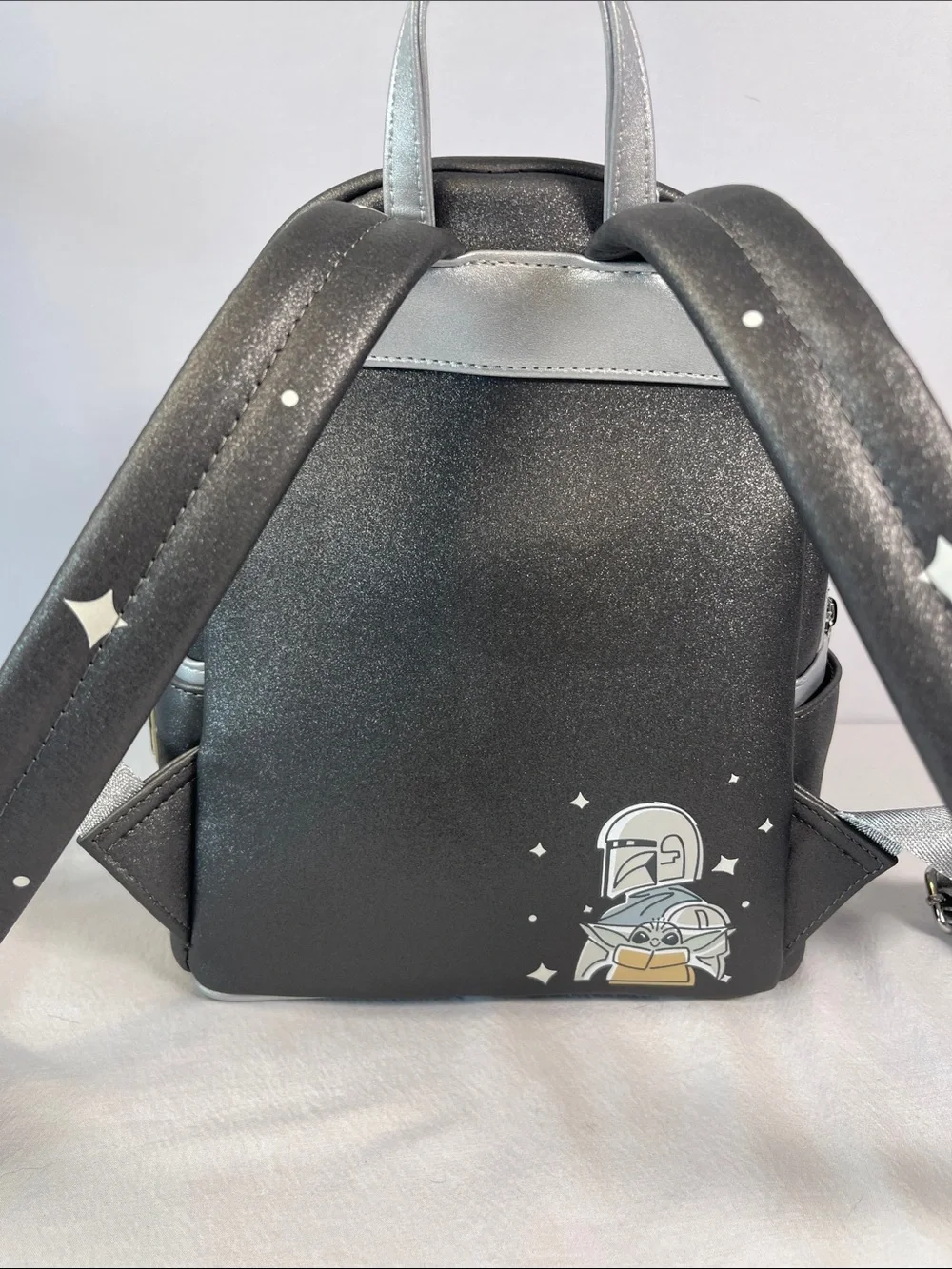 Disney Loungefly 2025 Star Wars Grogu Baby Yoda & Mandalorian Mini Backpack